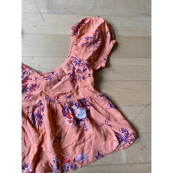 Abound women BNWOT cora floral puff sleeve top sz XXSmall NEW - Picture 3 of 5